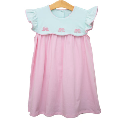 JellybeanFrench Knot Bow Scallop Dress - Persnickety Shop