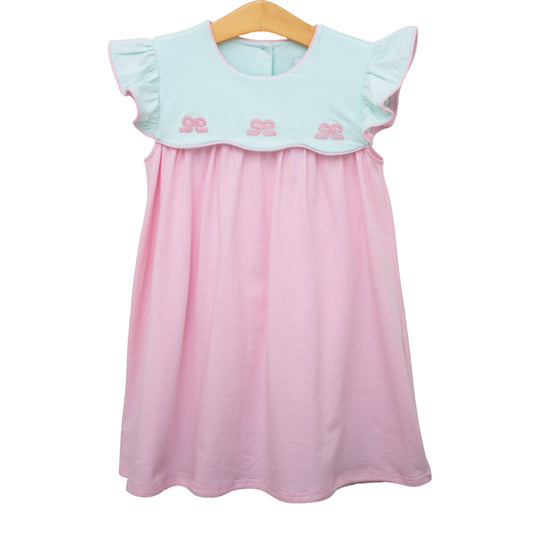 JellybeanFrench Knot Bow Scallop Dress - Persnickety Shop