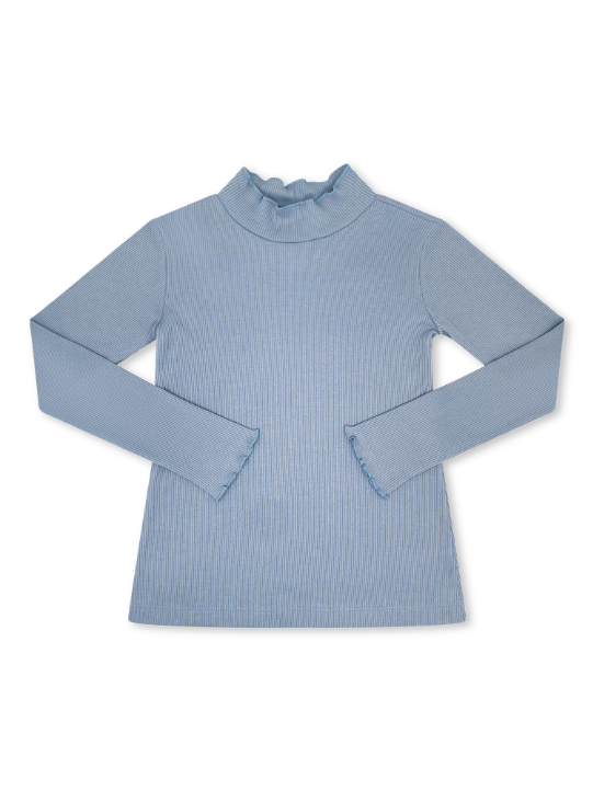 Remi Ribbed Turtleneck - Bluebird Light Blue