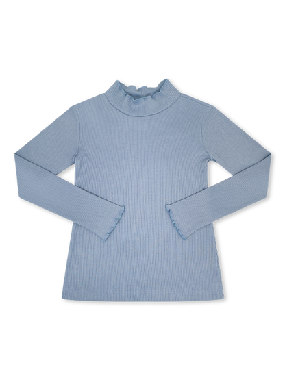 Remi Ribbed Turtleneck - Bluebird Light Blue