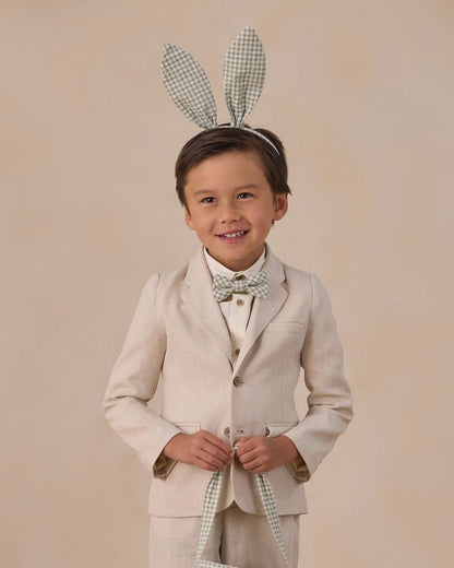 BUNNY HEADBAND EUCALYPTUS CHECK - Persnickety Shop