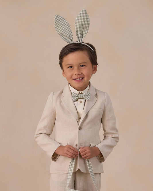 BUNNY HEADBAND EUCALYPTUS CHECK - Persnickety Shop
