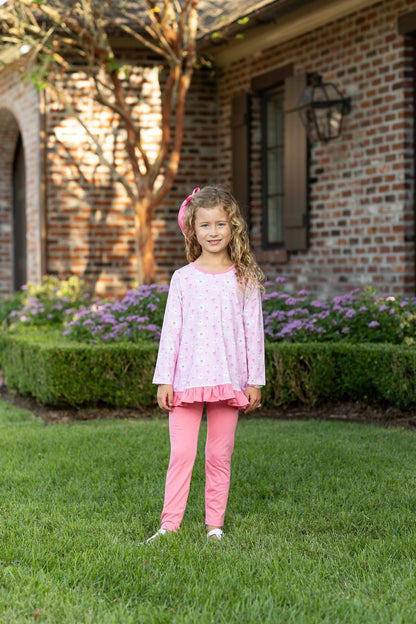 Trotter Street Kids Girl Tea For Two Pant Set