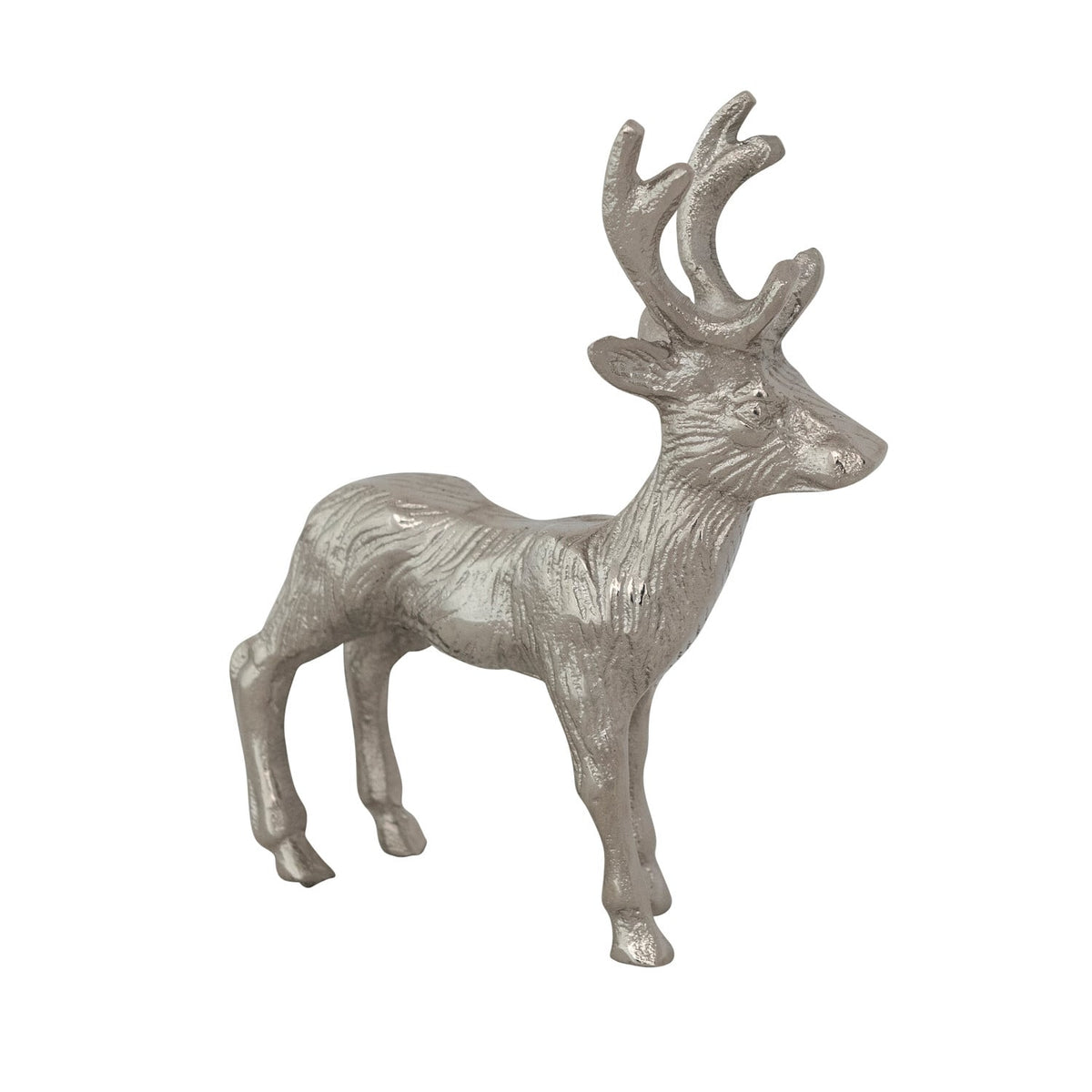 Cast Aluminum Deer, Nickel Finish