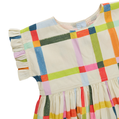 Pink Chicken - Baby Girls Adaline Dress Set - Multi Tattersall - Persnickety Shop