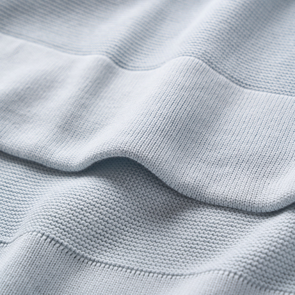 ELEGANT BABY PALE BLUE SOFIA + FINN KNIT BABY BLANKET