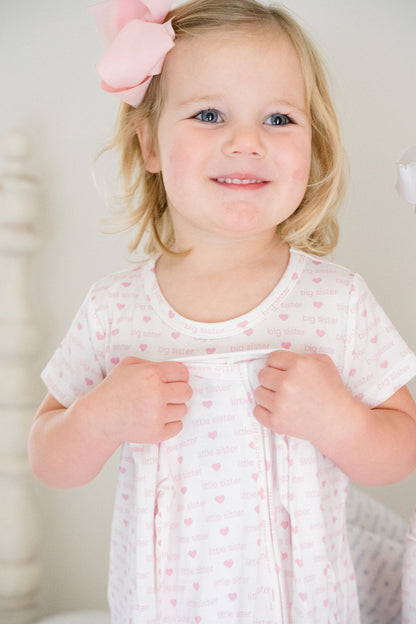 Girls Pink Big Sister Bamboo Dress