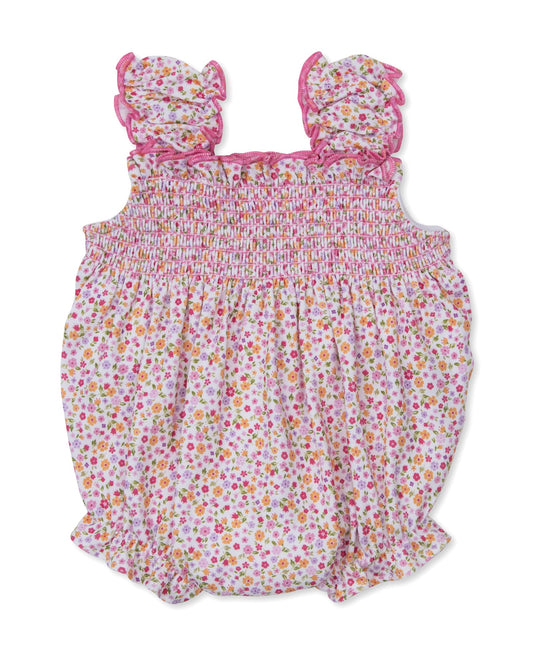 Kissy Kissy Blossoming Bows Floral Smocked Bubble