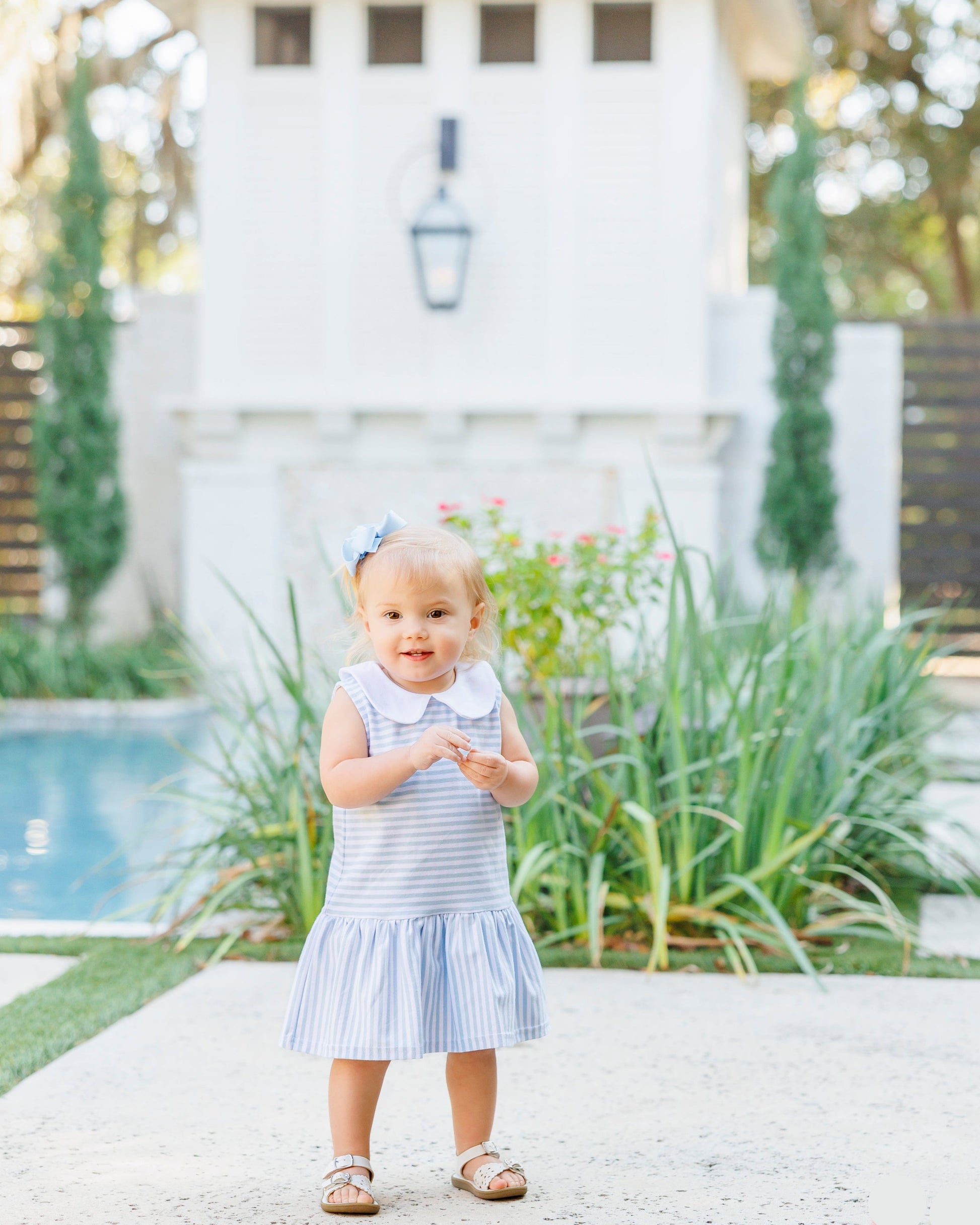 Jellybean Girl Georgia Skirted Bubble- Light Blue Medium Stripe - Persnickety Shop