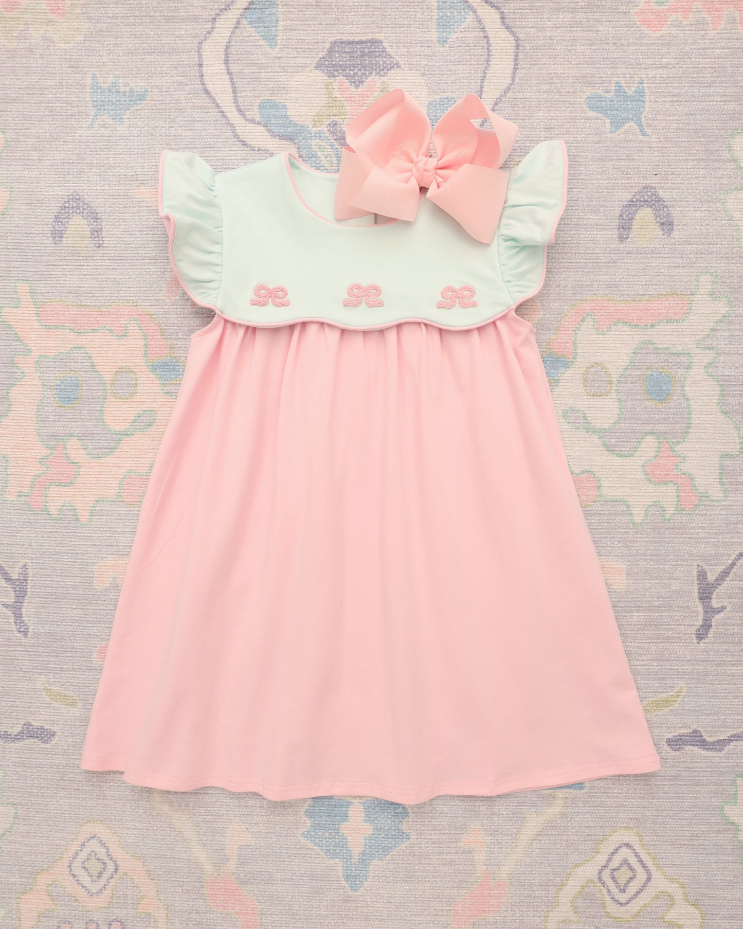 JellybeanFrench Knot Bow Scallop Dress - Persnickety Shop