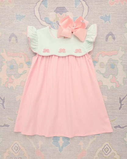 JellybeanFrench Knot Bow Scallop Dress - Persnickety Shop