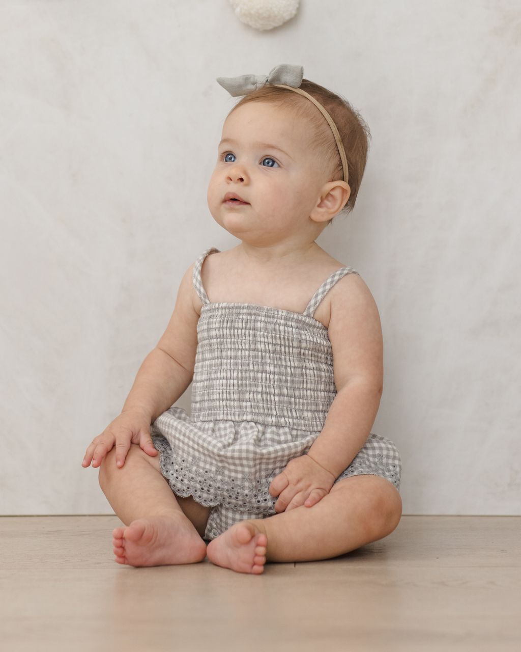 Smocked Skirted Romper || Sage Gingham - Persnickety Shop