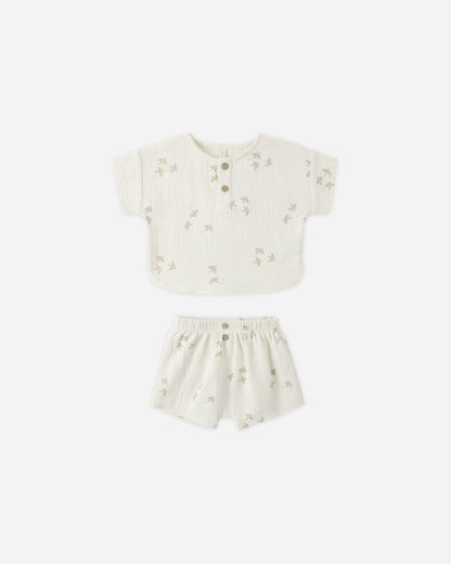 Woven Boxy Top + Short Set || Birds - Persnickety Shop