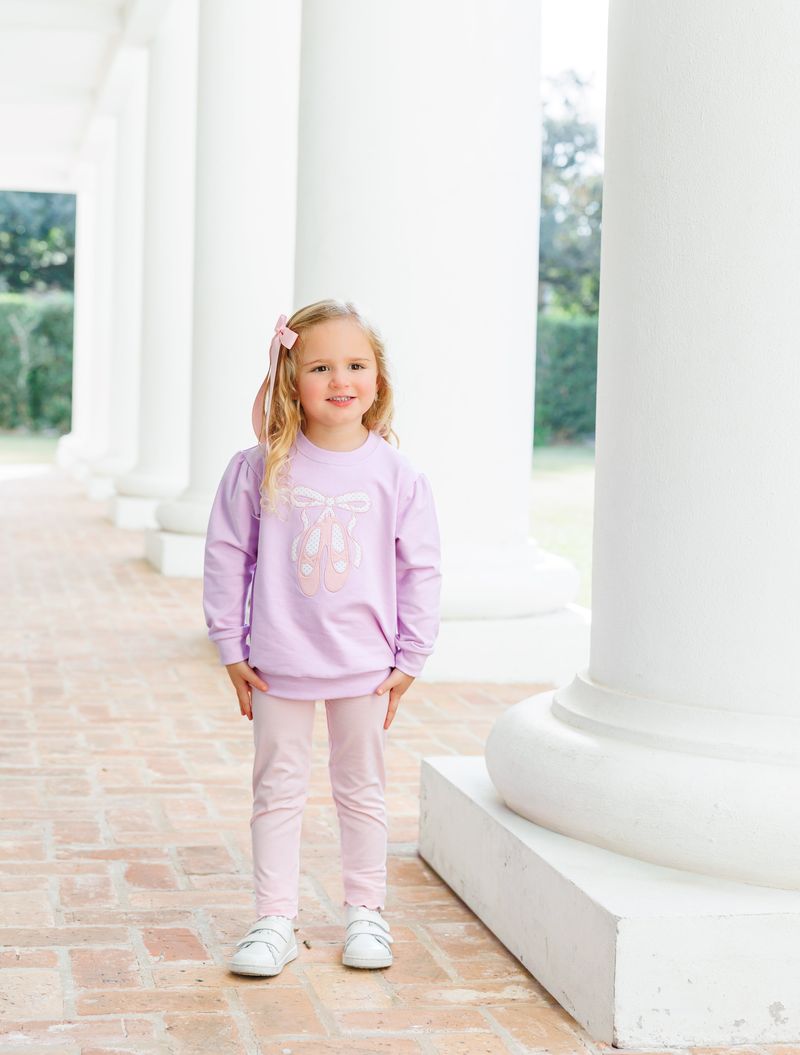 Trotter Street Kids French Terry Pullover- Ballet Shoes