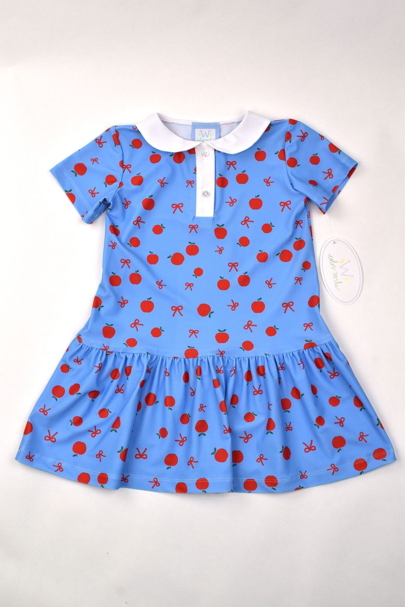 Funtasia Too  *Pre-Order*  Girls Sleeveless Tennis Dress with Collar - Apple Print