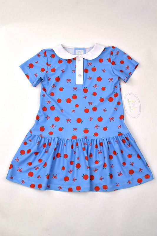 Funtasia Too  *Pre-Order*  Girls Sleeveless Tennis Dress with Collar - Apple Print