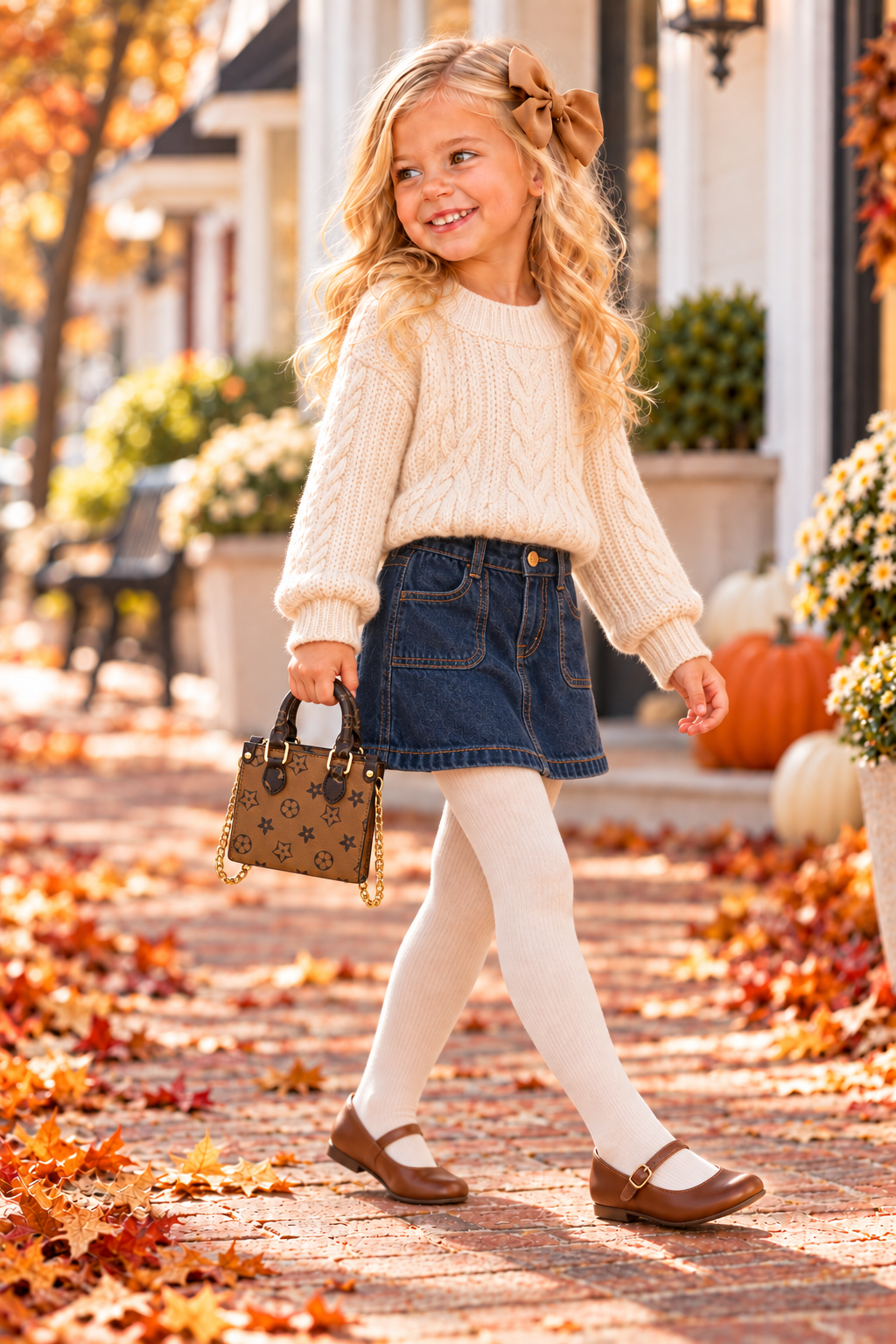 Fashion Printed Mini Tote- CAMEL