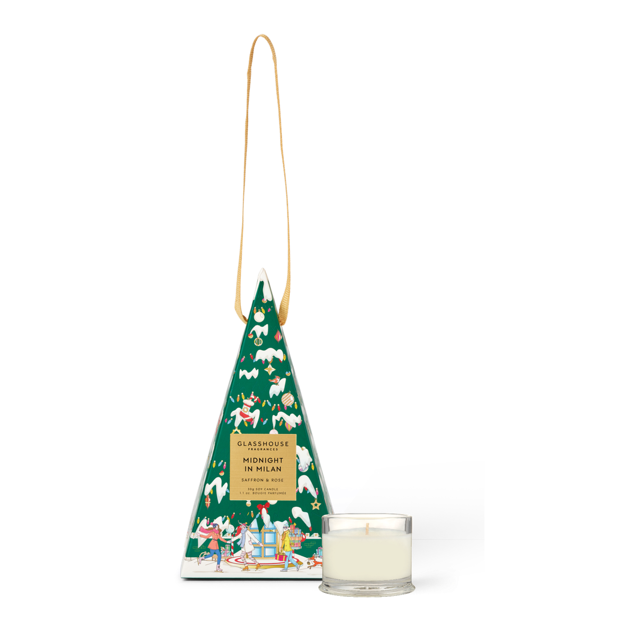Glasshouse Fragrances Christmas Bauble Candle - Midnight in Milan 1.01 oz - Persnickety Shop