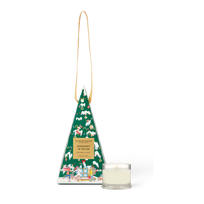 Glasshouse Fragrances Christmas Bauble Candle - Midnight in Milan 1.01 oz - Persnickety Shop