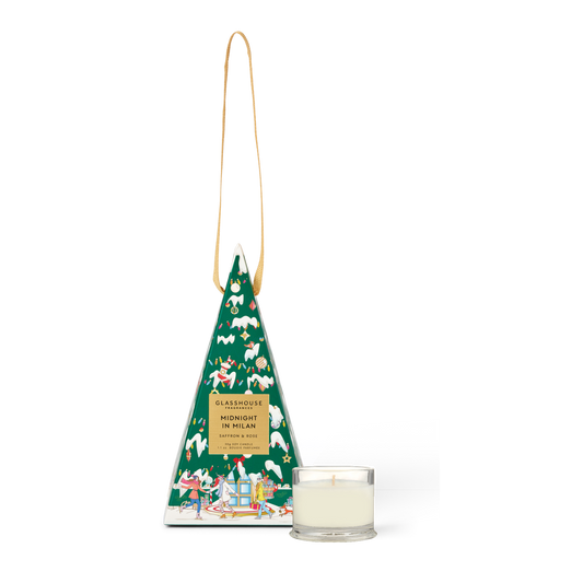 Glasshouse Fragrances Christmas Bauble Candle - Midnight in Milan 1.01 oz - Persnickety Shop
