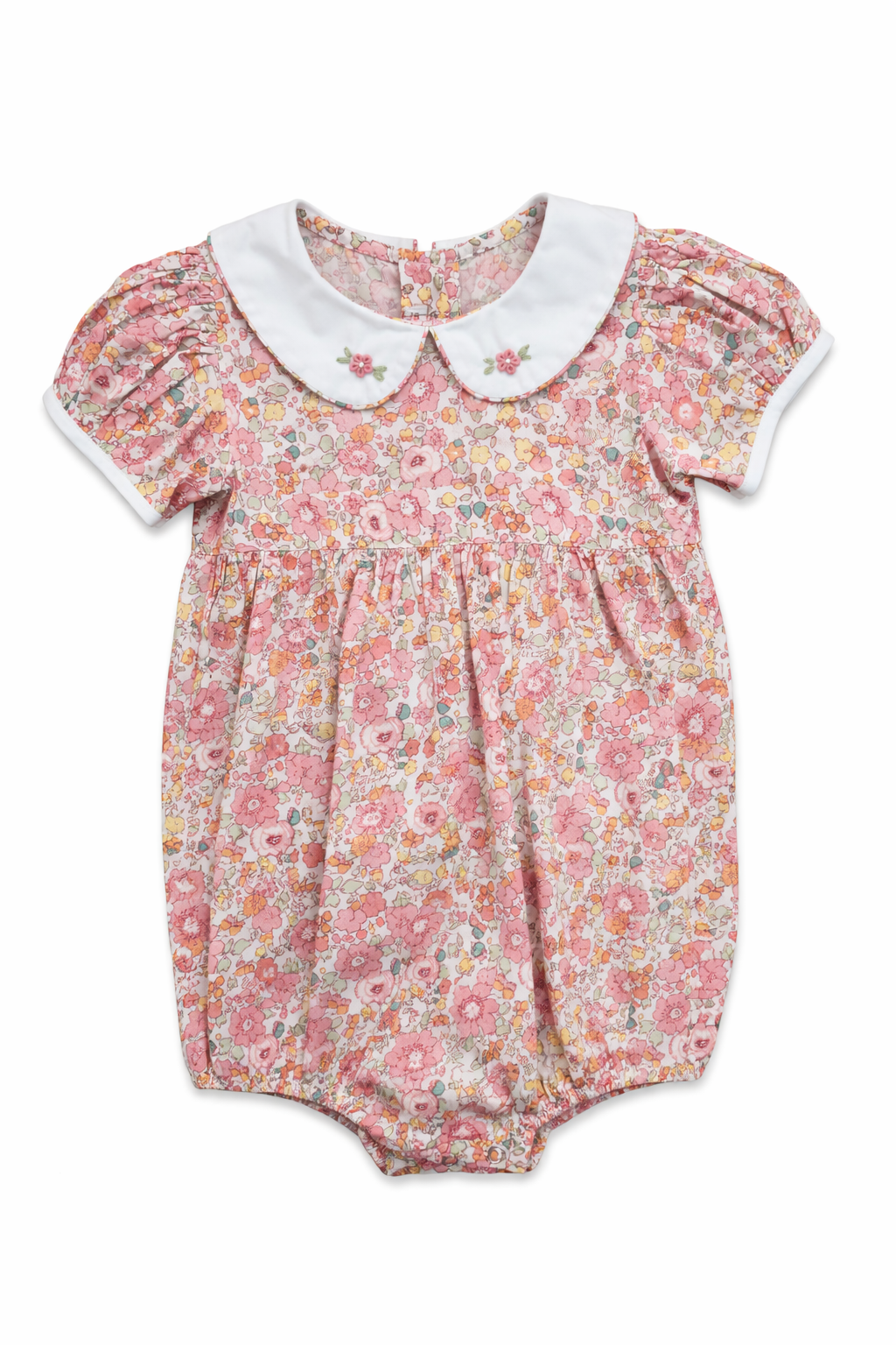 SWEET DREAMS JUDY PIINK FLORAL/WHITE COLLAR BUBBLE