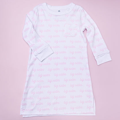 Magnolia Baby Big Sister Print Long Sleeve Nightdress - Persnickety Shop
