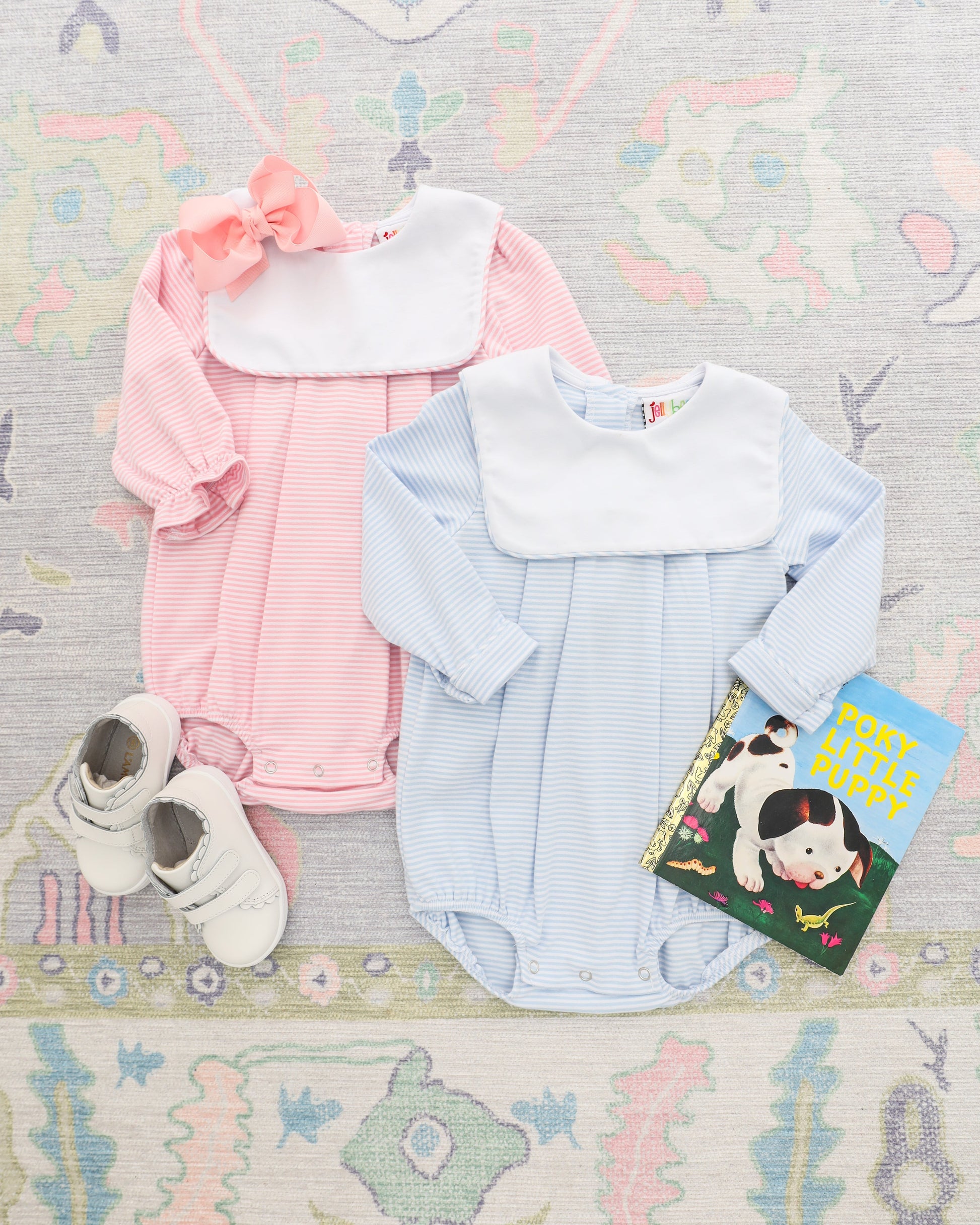 Jack Bubble - Light Blue Stripe  by Jellybeans Smock Candy - Persnickety Shop