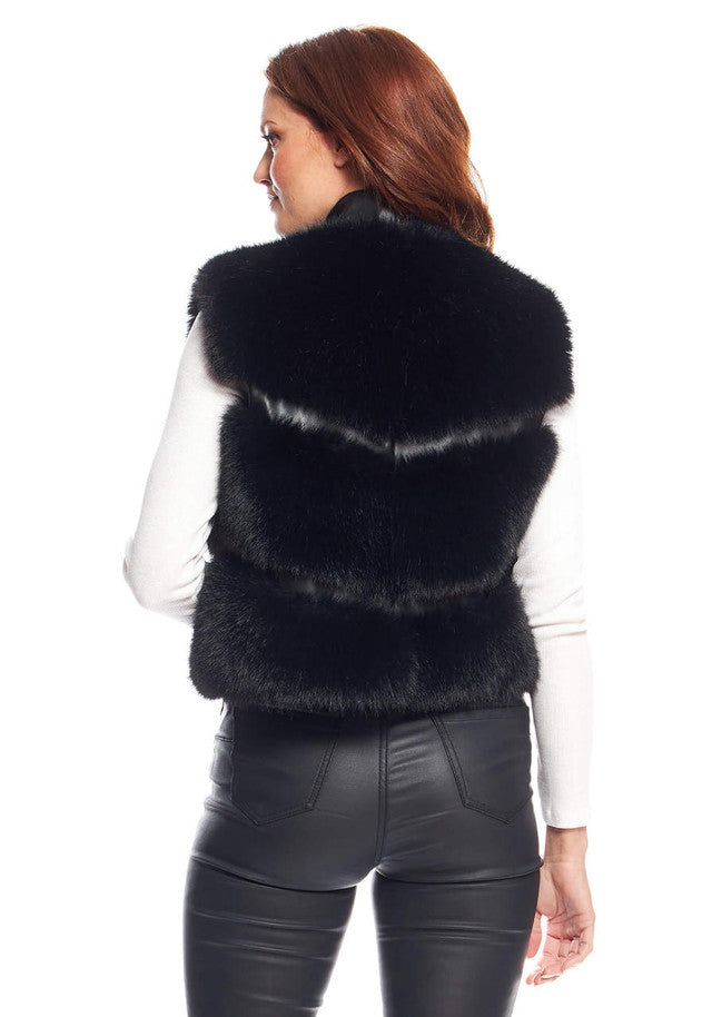 Black Fox Faux Fur La Moda Vest - Persnickety Shop