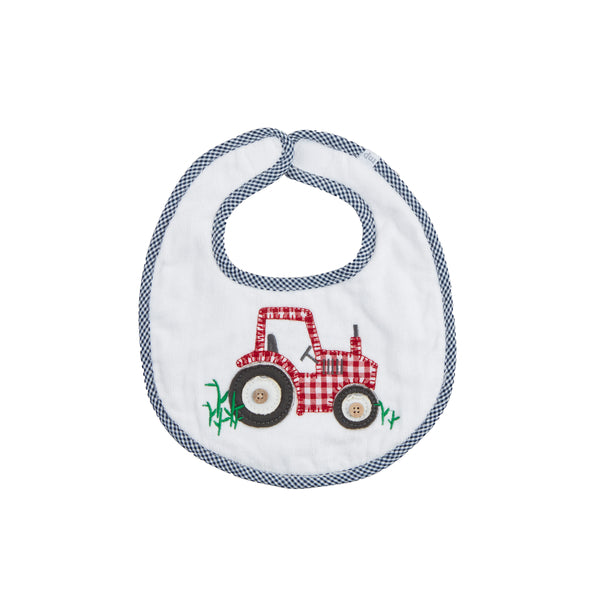 TRACTOR APPLIQUE TERRY BIB