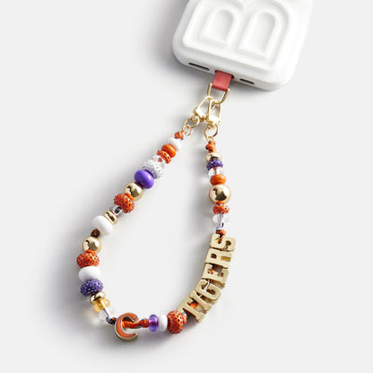 Clemson University Beaded Bandana Phone Charm