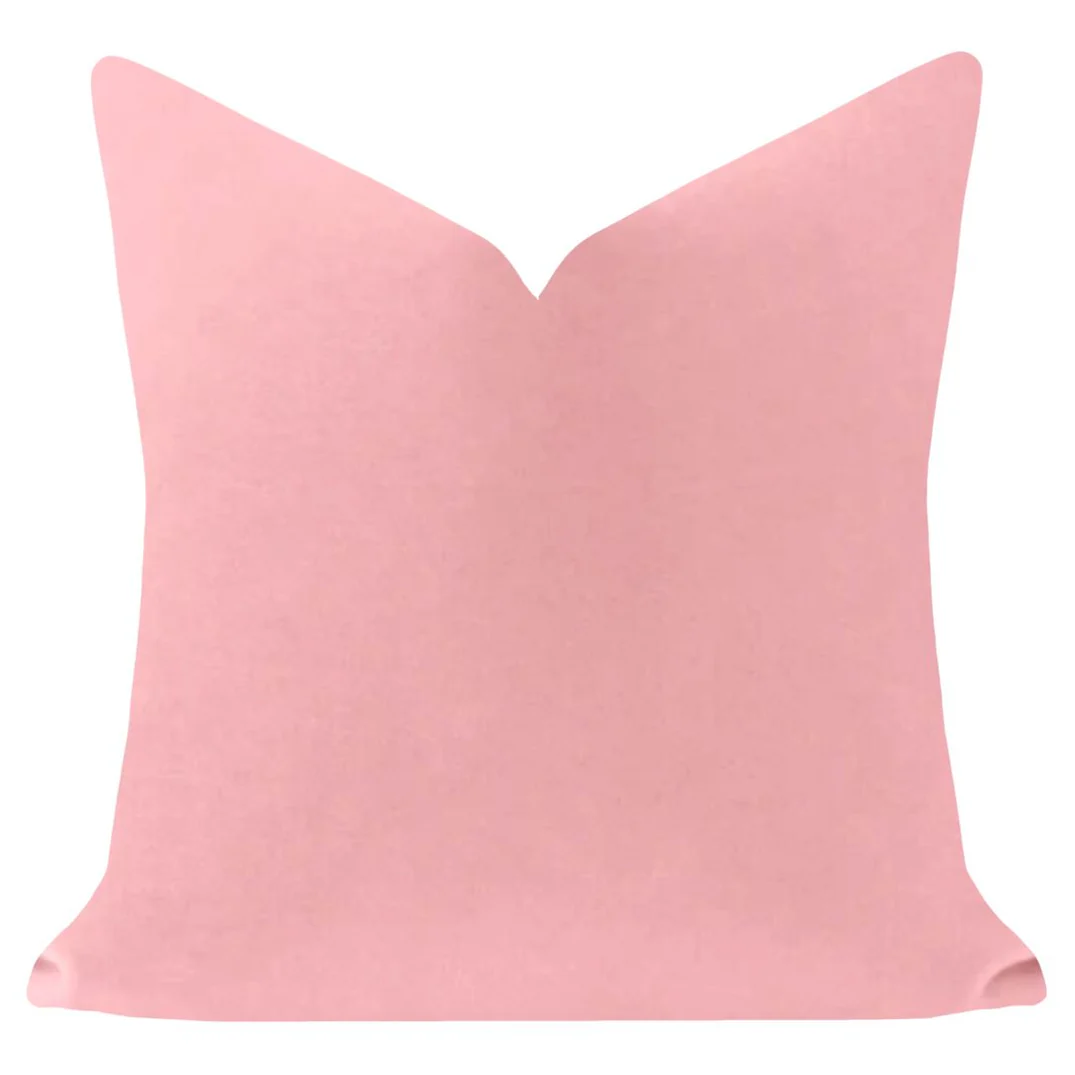 Blush Pink 22x22 Solid Velvet Pillow - Persnickety Shop