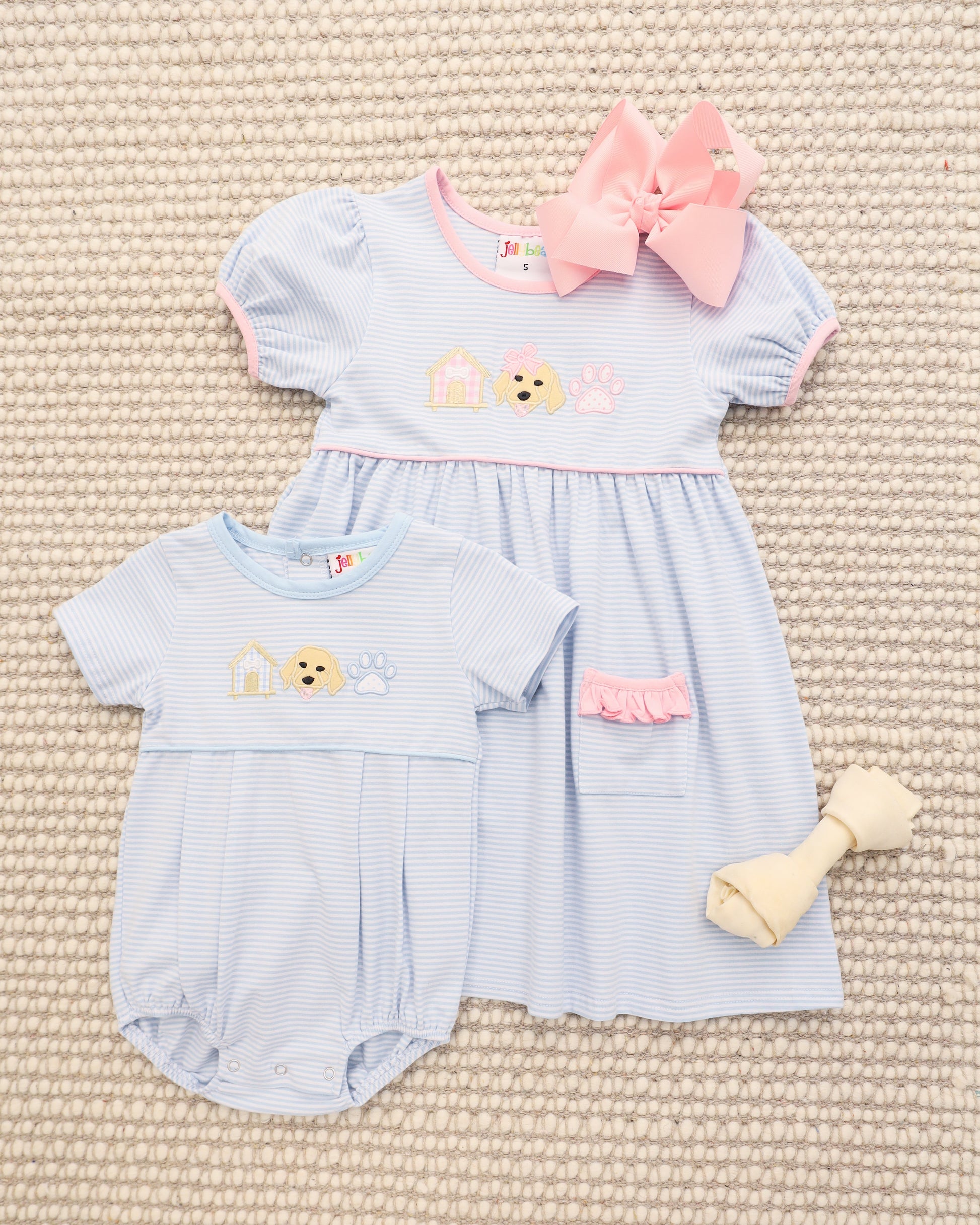 Jellybean Girl's Pups & Paws Ruffle Pocket Dress - Persnickety Shop