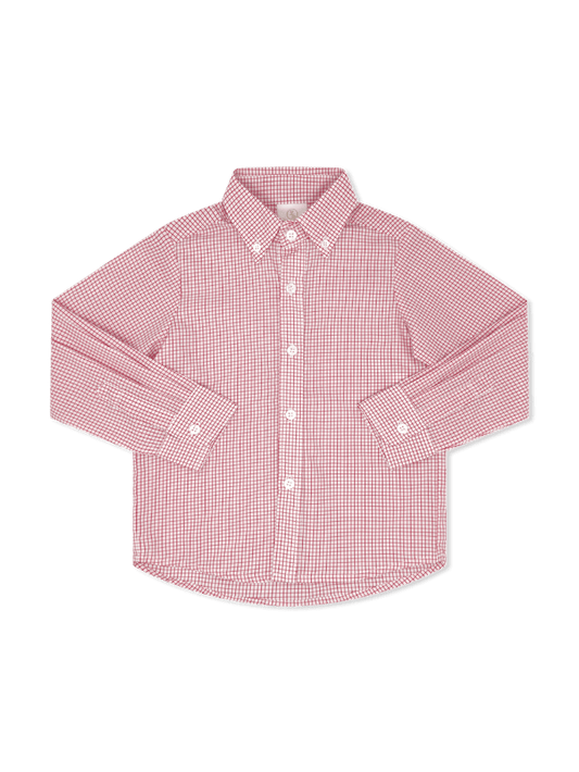 Lullaby Set Brees Button Down - Redford Red Windowpane