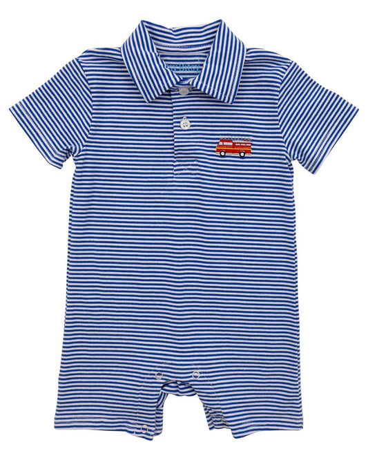 Firetruck Polo Romper - Persnickety Shop