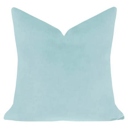 Spa Blue 22x22 Solid Velvet Pillow - Persnickety Shop