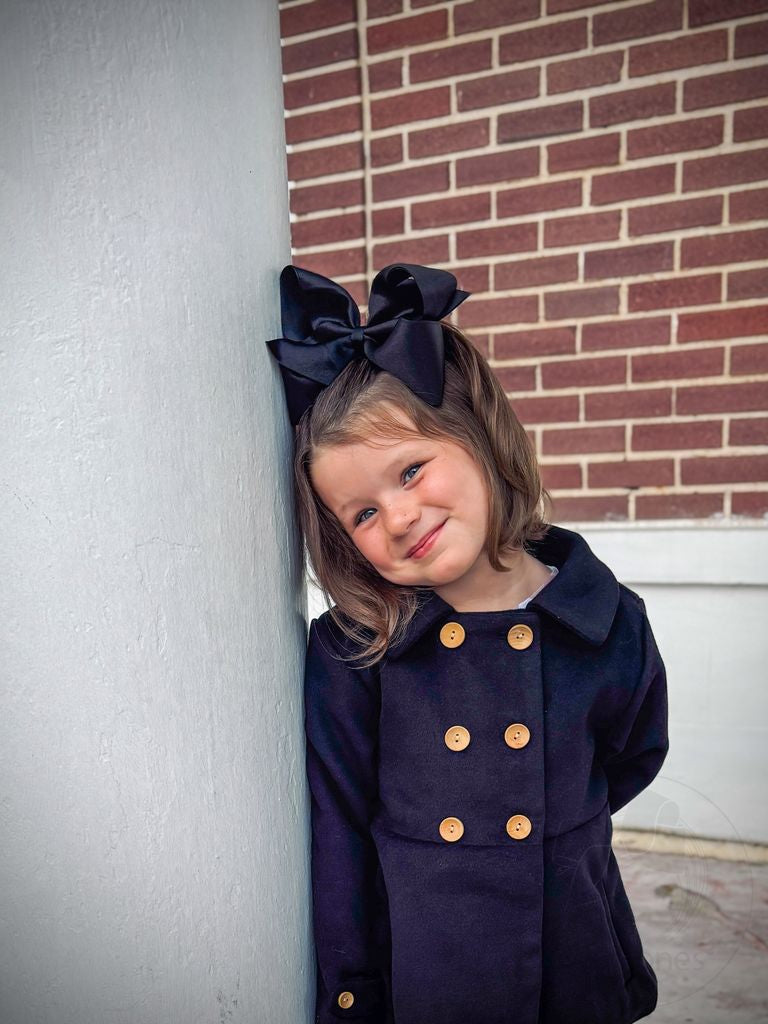 Wee Ones King Crepe Satin with Grosgrain Underlay Hair Bow Antique White - Persnickety Shop