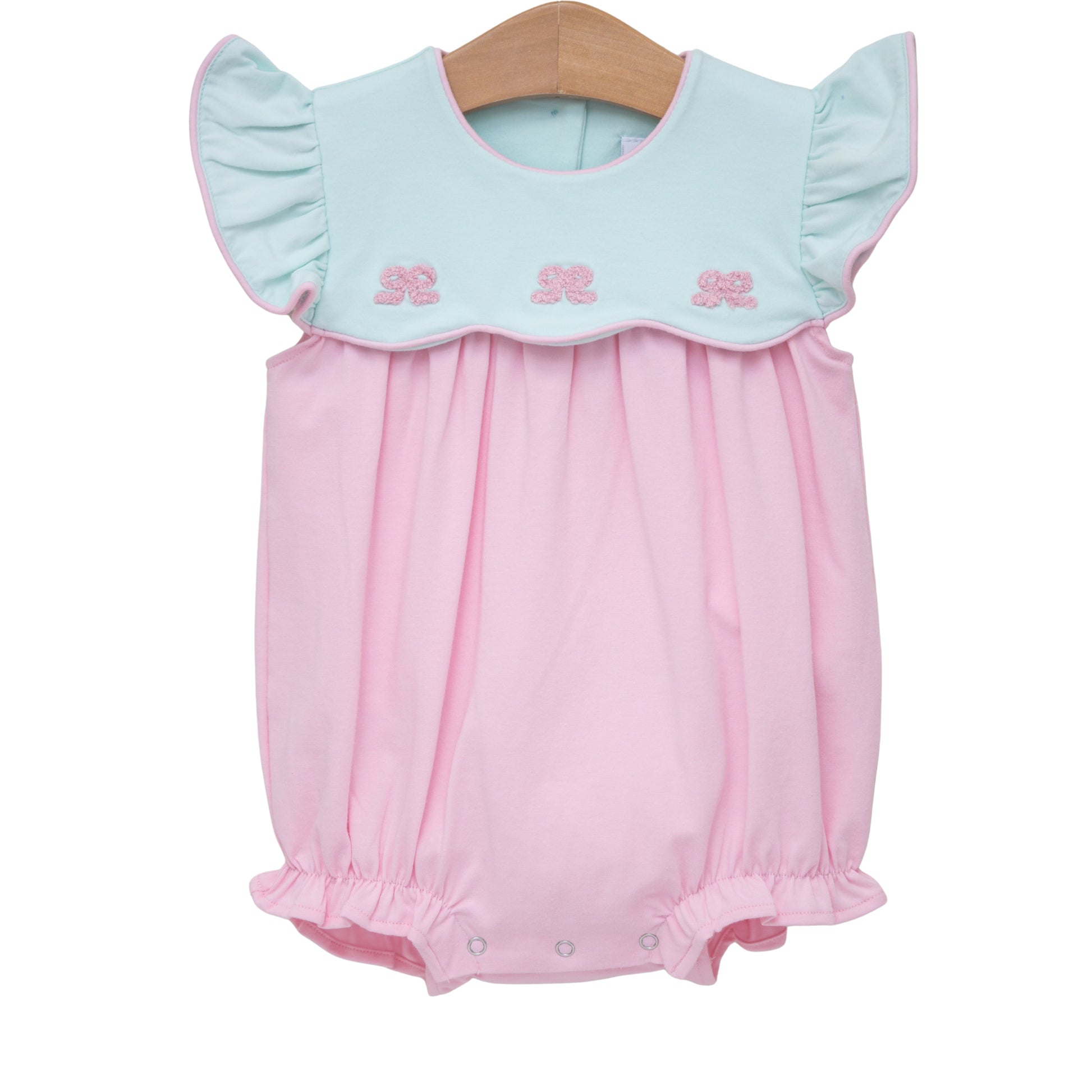 Jellybean Girl French Knot Bow Scallop Bubble - Persnickety Shop