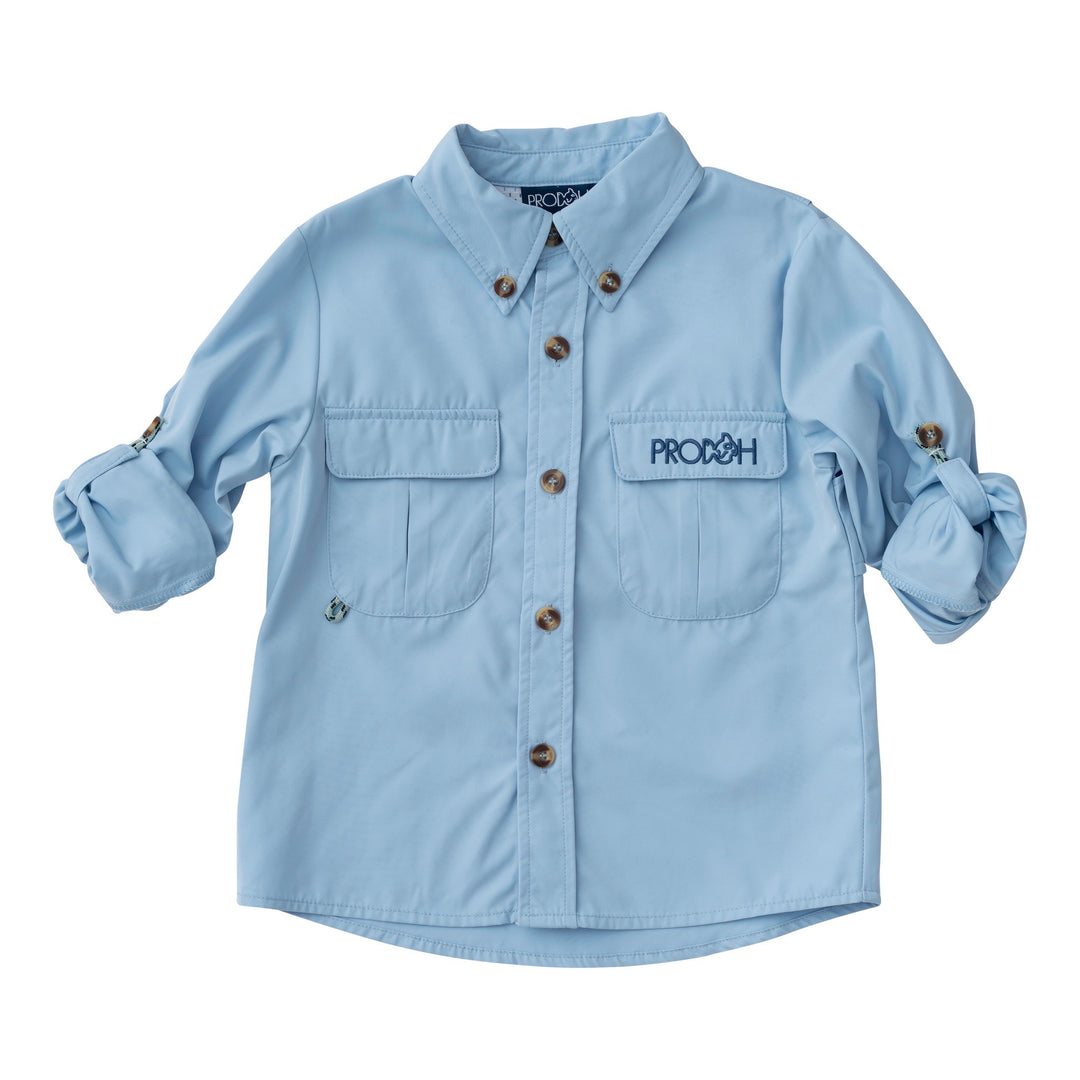 PRODOH Long Sleeve Founders Kids Fishing Shirt - Clear Sky - Persnickety Shop