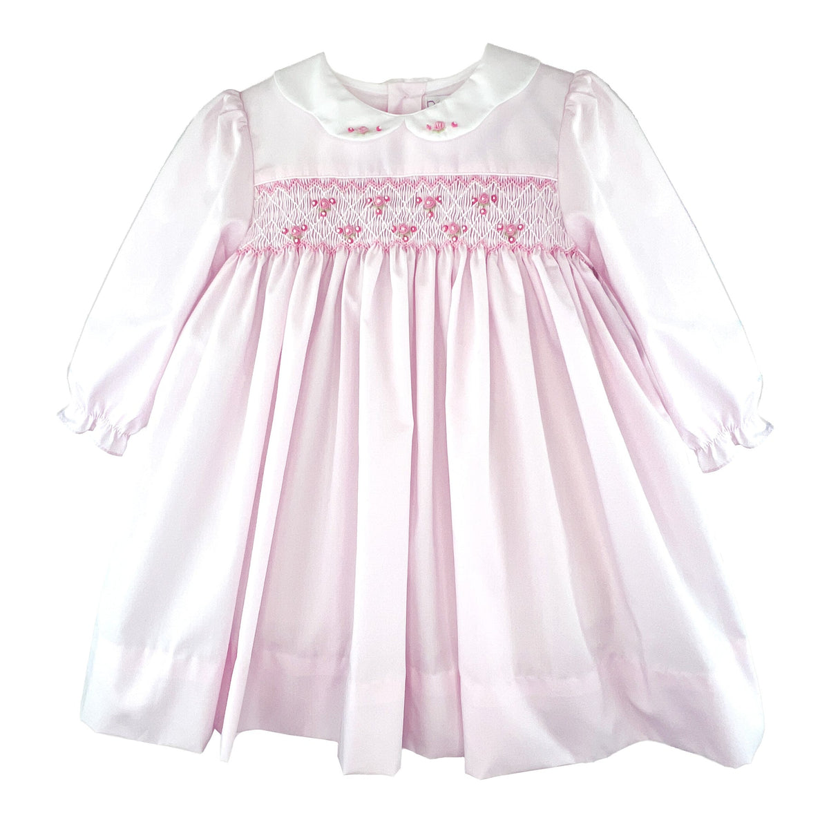 PETIT AMI Embroidered Holiday Smocked Pink Dress