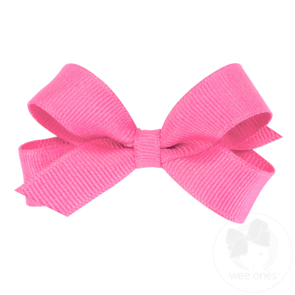 Tiny Classic Grosgrain Girls Hair Bow (Plain Wrap)