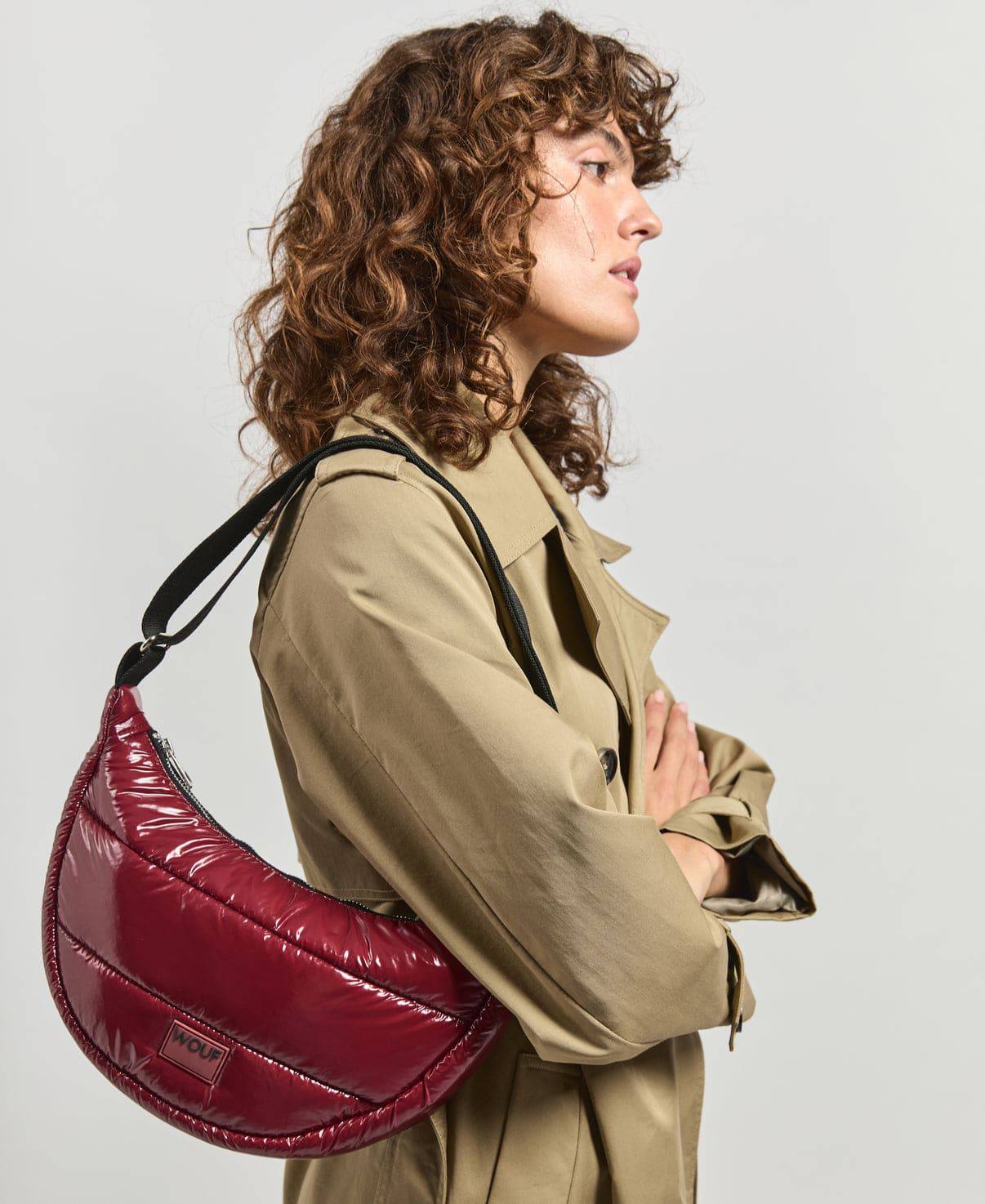 Burgundy Glossy Crossbody Bag - Persnickety Shop