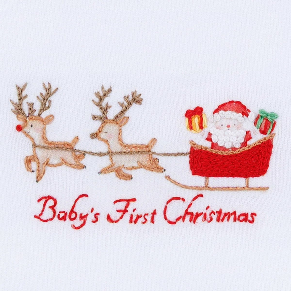 Magnolia Baby Christmas Magic Baby's First Christmas Hand-Embroidered Bib - Persnickety Shop