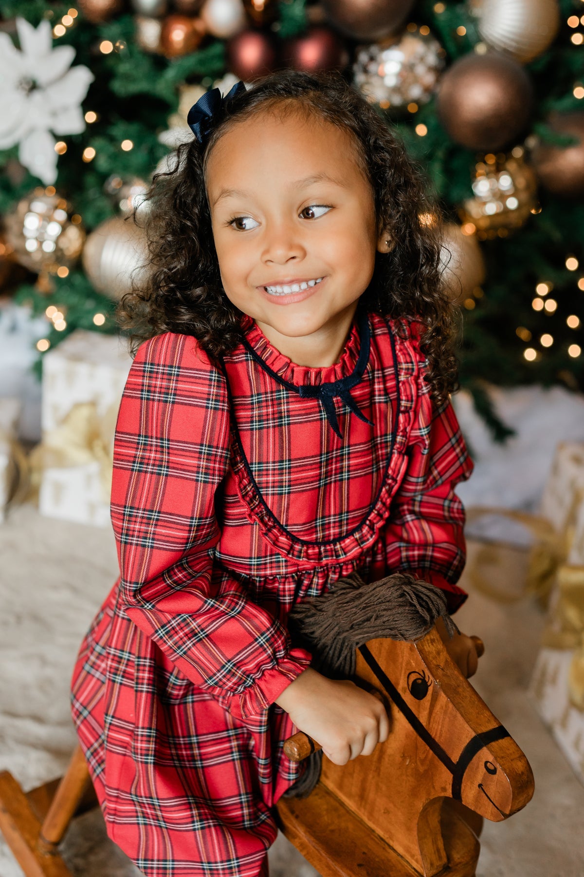 PREORDER Zuccini ROYAL RED ANGIE DRESS LS, ROYAL RED PLAID