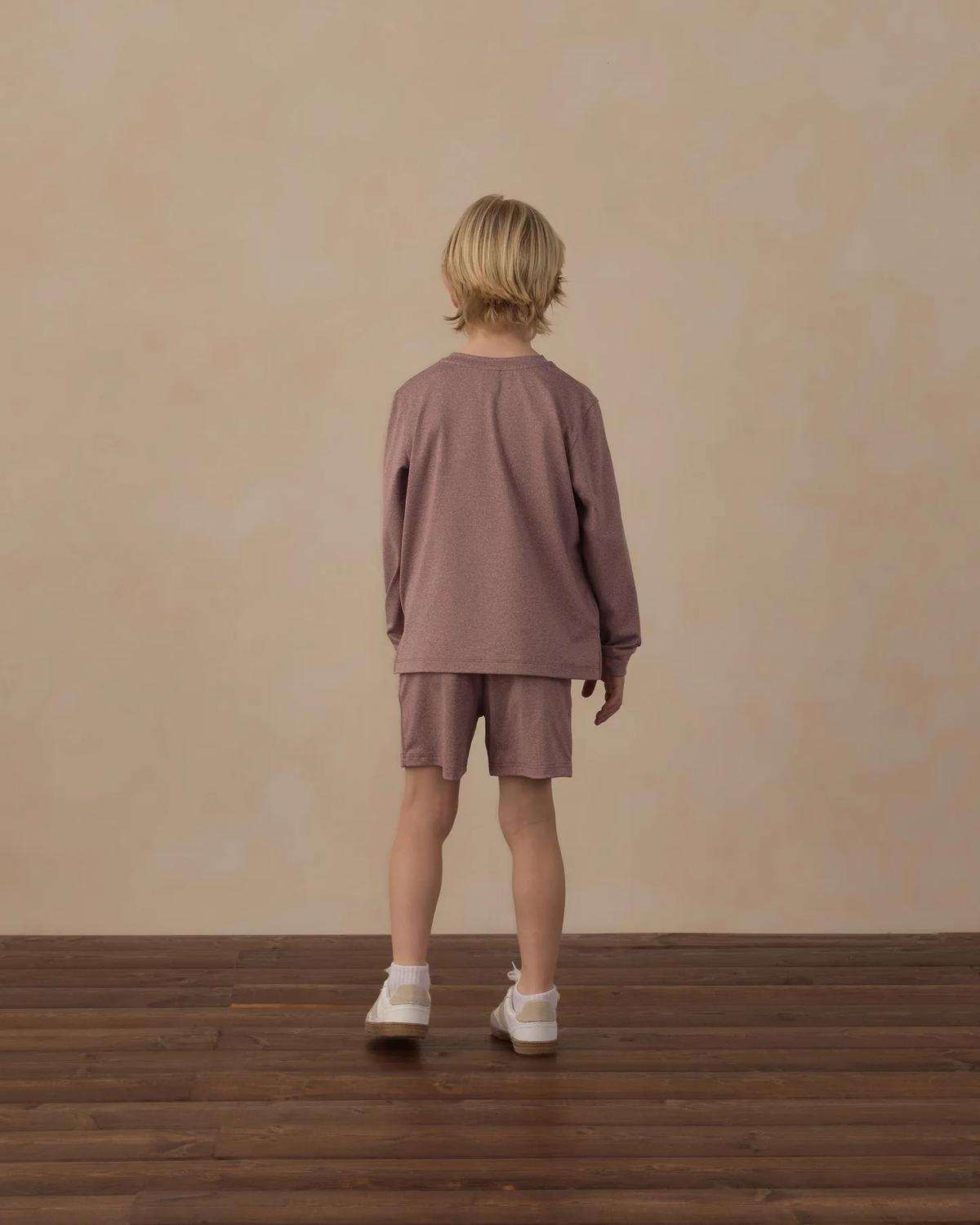 RYLEE + CRU LONG SLEEVE POCKET TEE HEATHERED MULBERRY