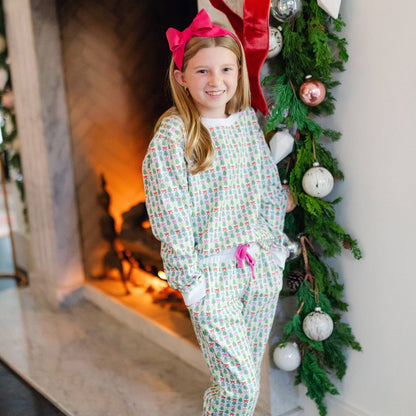 Lila and Hayes Edie Girls' Sweatshirt Pant Set - Tree Topper Bows