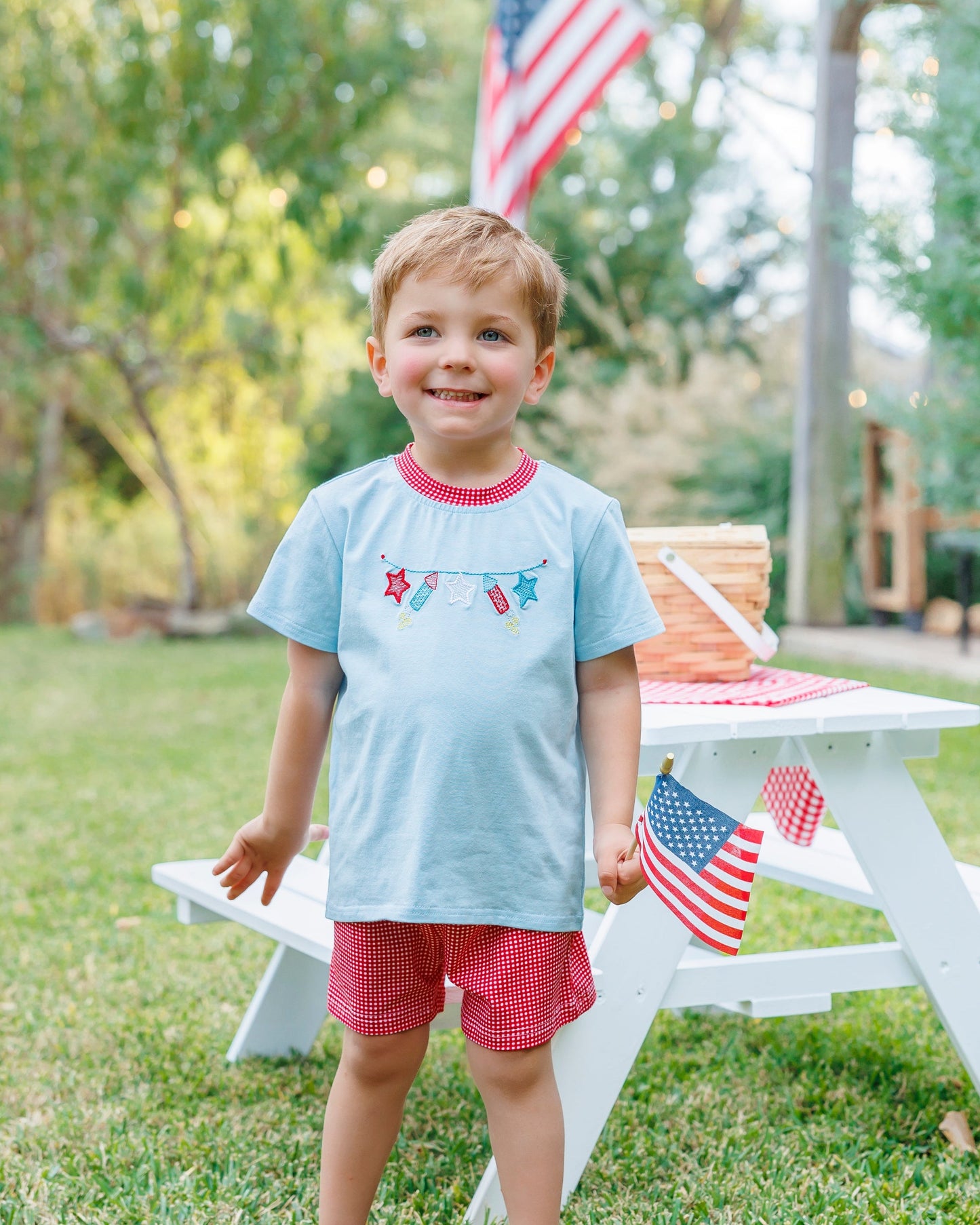 Jellybean Boy's Star Spangled Banner Short Set