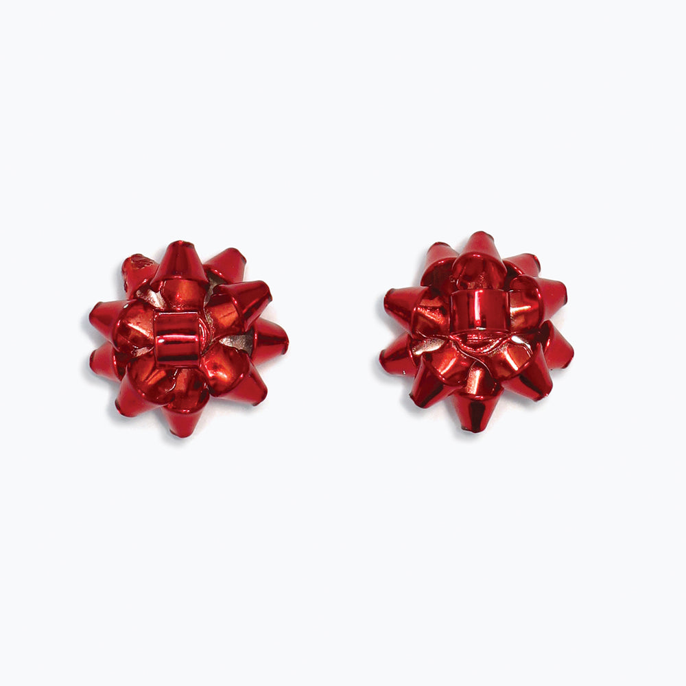 Earrings-Red Holiday Bows