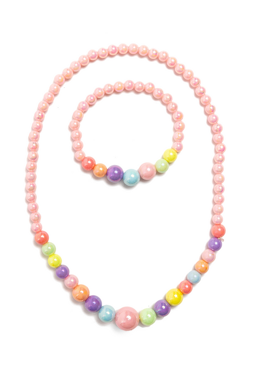Pearly Pastel Necklace and Bracelet Set - Persnickety Shop