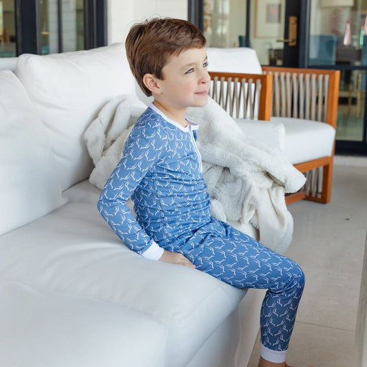 Lila and Hayes Jack Boys' Pajama Pant Set - Rustic Antlers - Persnickety Shop
