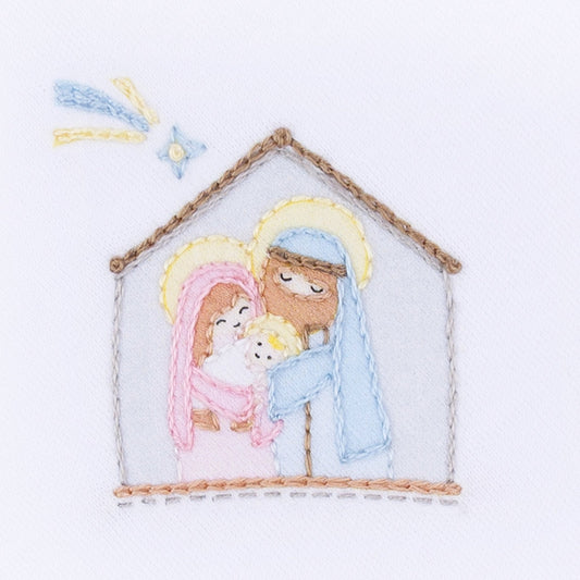 Magnolia Baby Little Manger Hand-Embroidered Gathered Gown